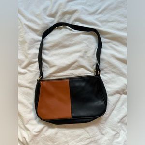 🟤BNWOT BLACK AND BROWN COLORBLOCK SHOULDER PURSE🟤